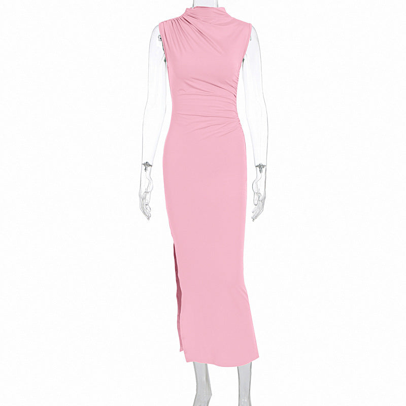 Damen Elegantes Wickelkleid mit figurbetontem Schnitt und hohem Schlitz EB