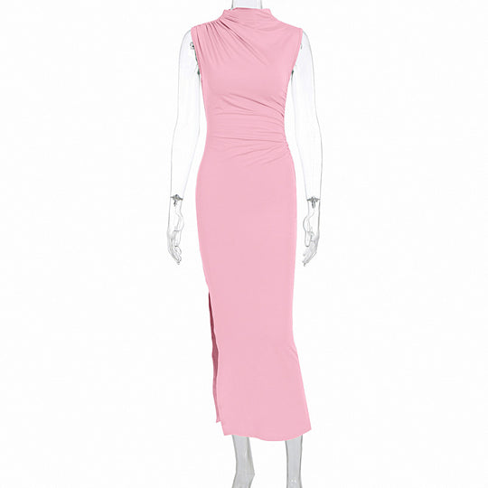 Damen Elegantes Wickelkleid mit figurbetontem Schnitt und hohem Schlitz EB