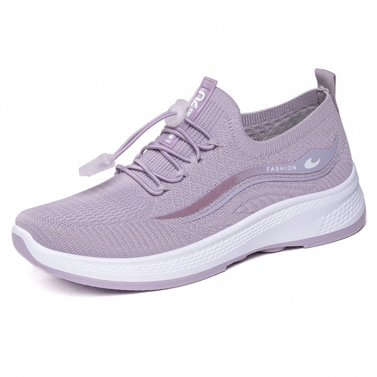 Damen Sportliche Freizeit-Sneaker mit elastischem Schnellschnürsystem und atmungsaktivem Obermaterial EB