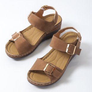 Damen Komfortable Wedge-Sandalen mit verstellbaren Riemen EB