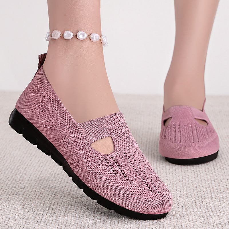 Damen Bequeme Slipper mit elastischem Riemen und atmungsaktivem Obermaterial EB