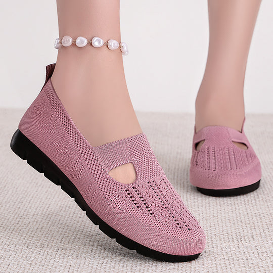 Damen Bequeme Slipper mit elastischem Riemen und atmungsaktivem Obermaterial EB