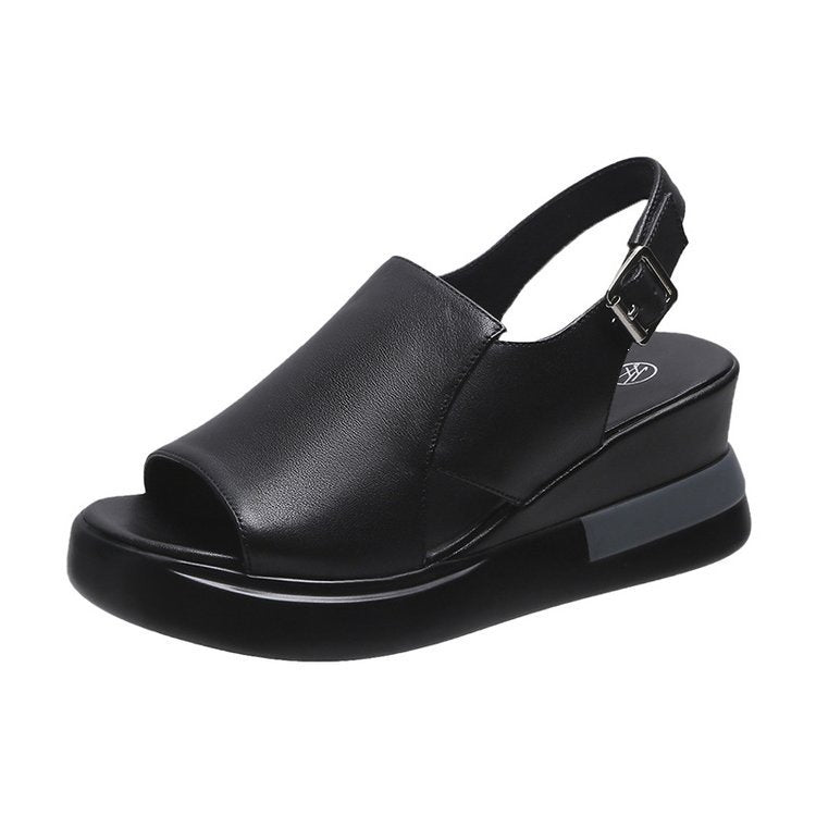 Damen Komfortable und stilvolle Plateau-Sandalen mit elastischem Riemen EB