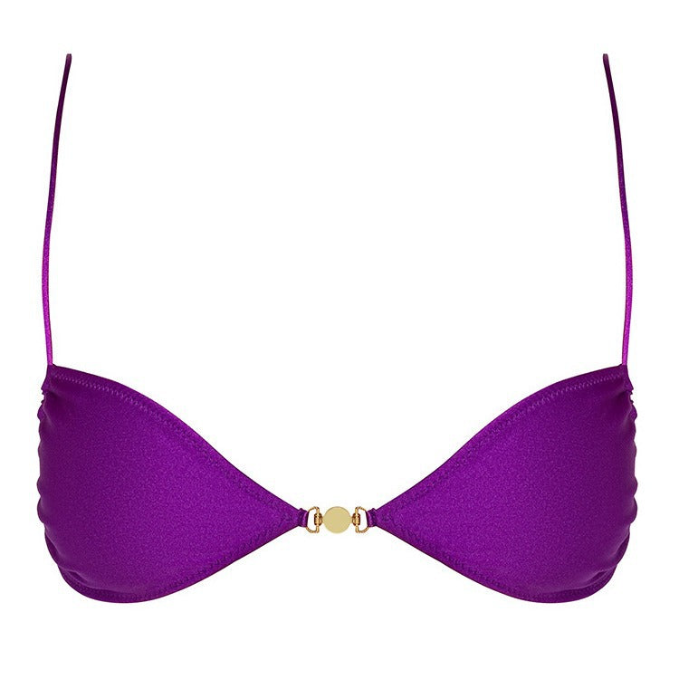 Damen Triangel-Bikini mit glänzendem Material und raffiniertem Schmuckdetail EB
