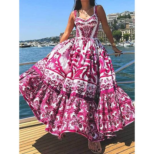 Damen Maxikleid mit elegantem, floralen Print EB