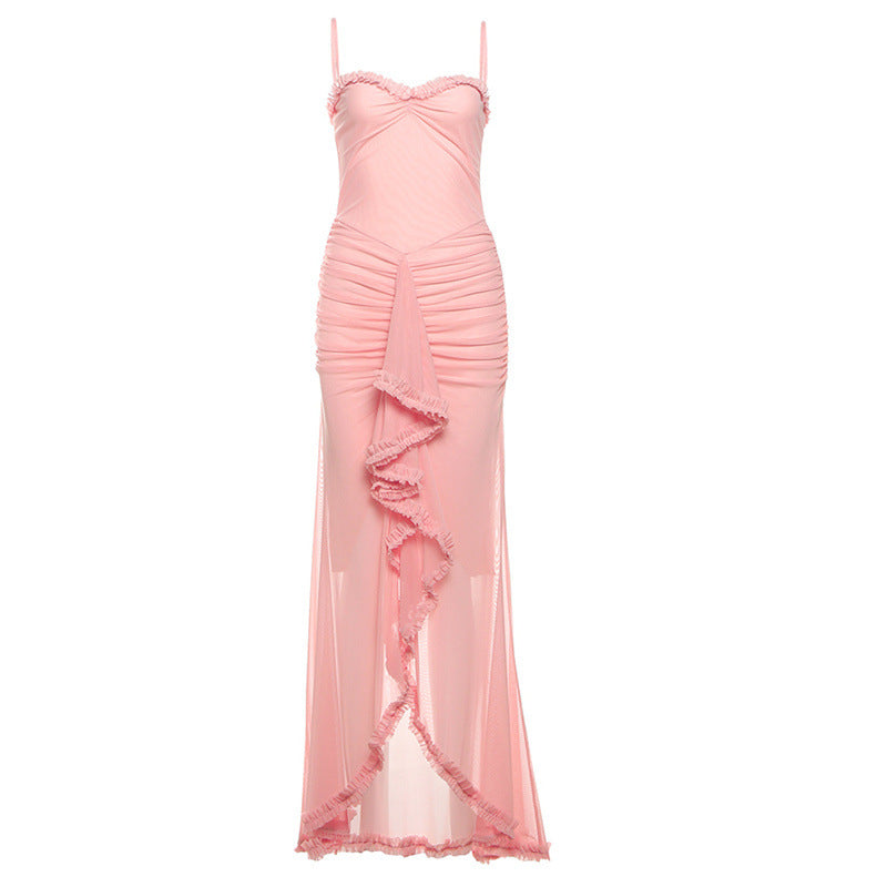 Damen Elegantes Wickelkleid mit Rüschendetails und figurbetontem Schnitt EB
