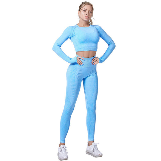 Damen Sport-Leggings mit verlängerter Passform und langem Arm-Top EB