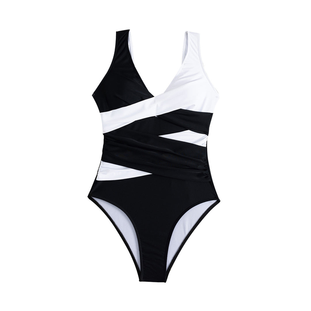 Damen Einteiliger Badeanzug mit raffiniertem Wickeldesign EB