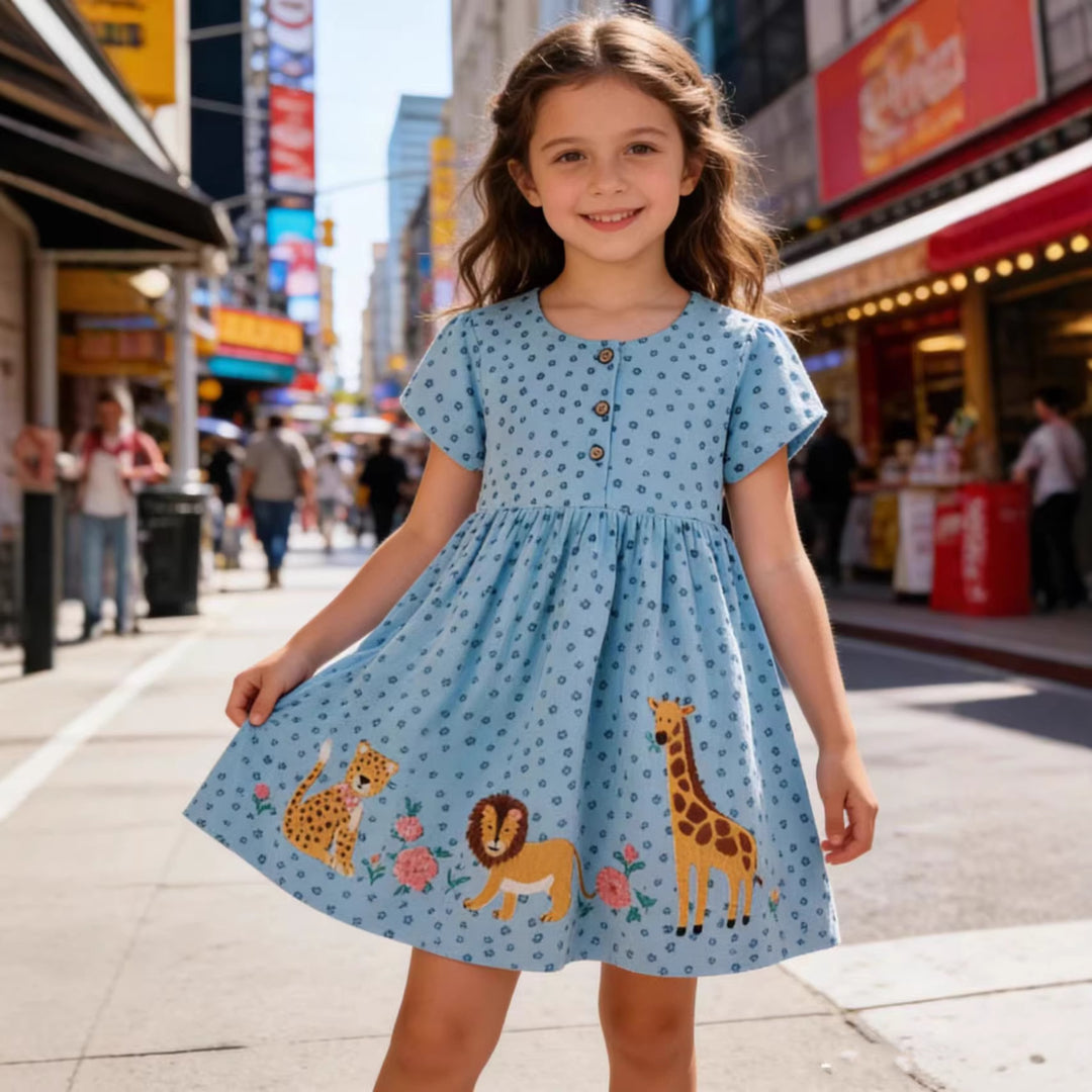 Mädchen Sommerkleid mit tierischem Motiv EB