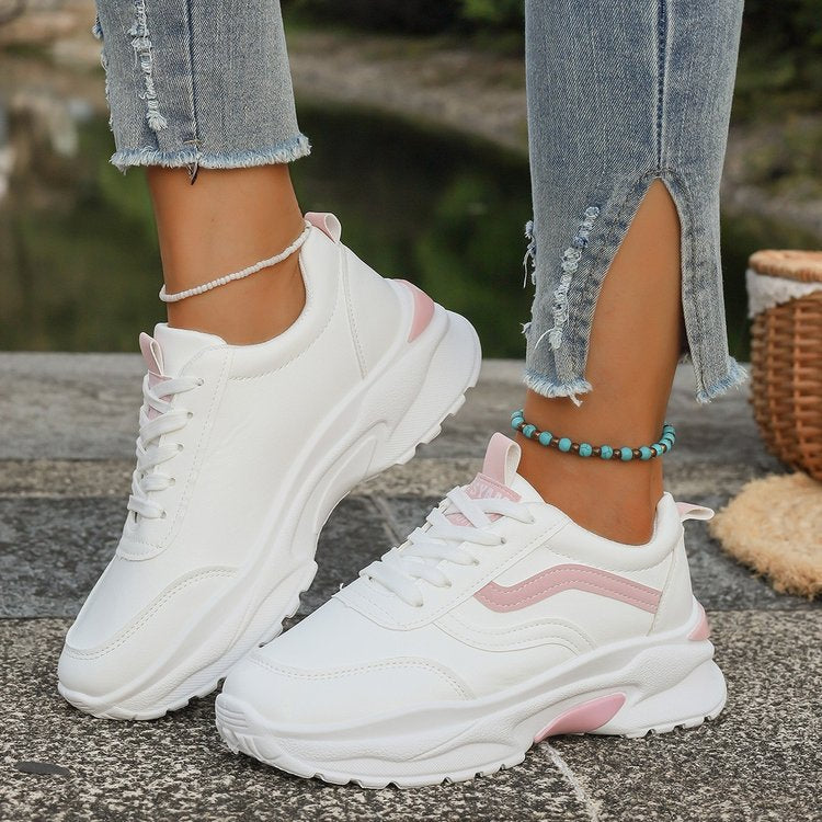 Damen modische Sneaker mit dicker profilierter Sohle und sportlichem Design EB