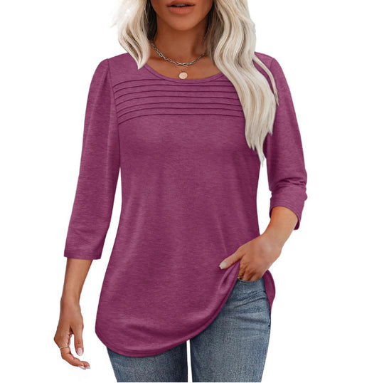 Damen Elegant geschnittenes Oberteil mit gerafften Details EB