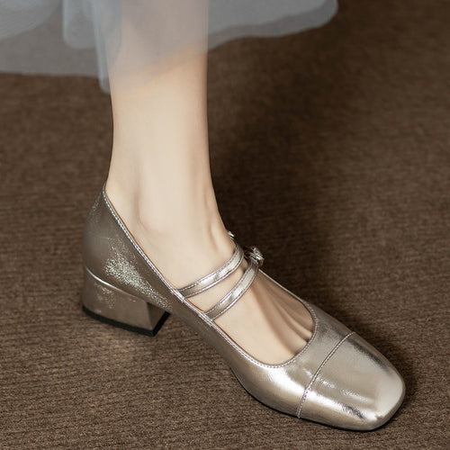 Damen Ballerina-Schuhe mit doppelt verstellbarem Riemchen und bequemer Sohle EB