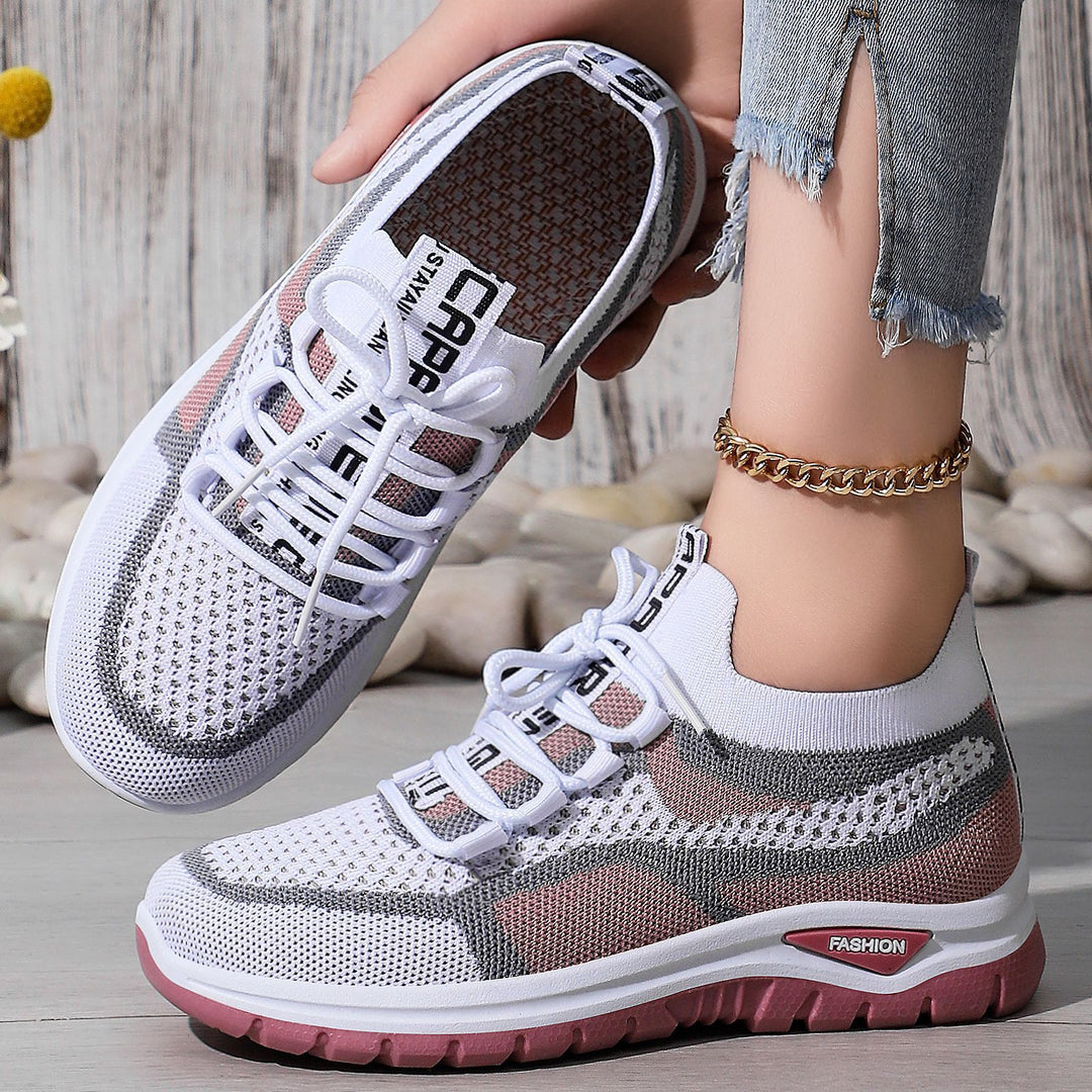 Damen Komfortable und atmungsaktive Sneakers mit elastischem Einstieg und flexibler Sohle EB