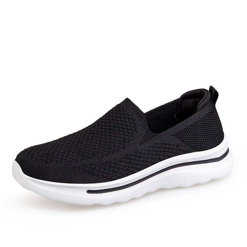 Damen Komfortable Slip-On Sneakers mit atmungsaktivem Strickoberteil EB