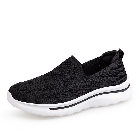 Damen Komfortable Slip-On Sneakers mit atmungsaktivem Strickoberteil EB