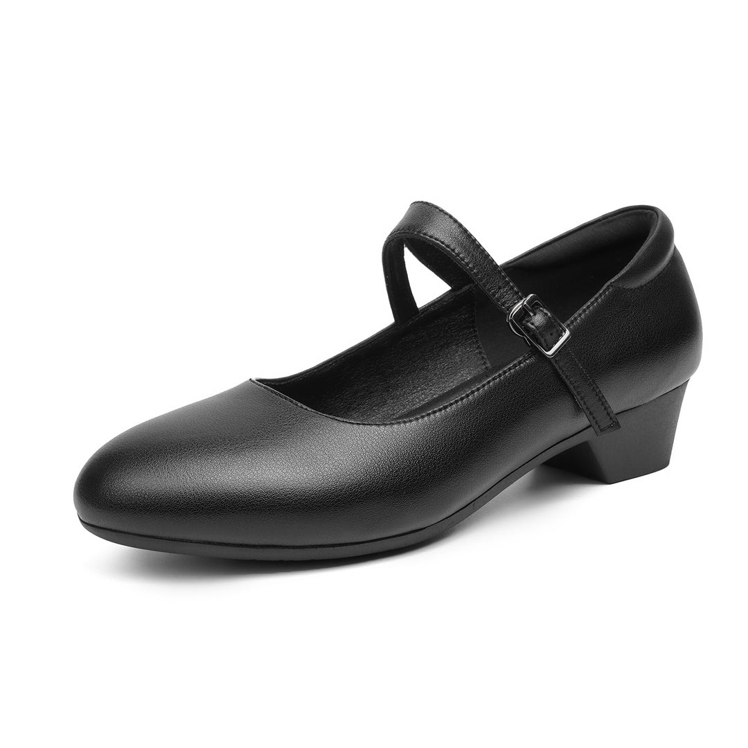 Damen Mary Jane Ballerinas mit modischer Schnalle und bequemer Sohle EB