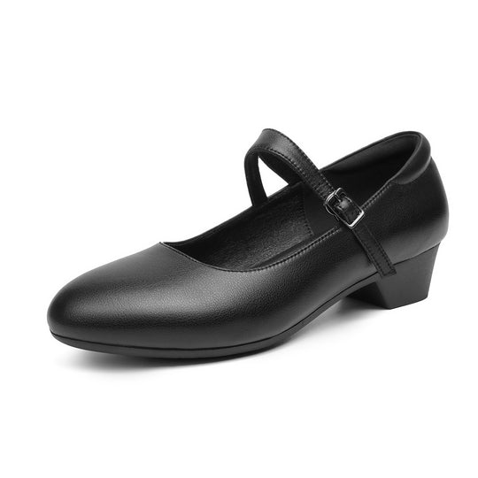 Damen Mary Jane Ballerinas mit modischer Schnalle und bequemer Sohle EB