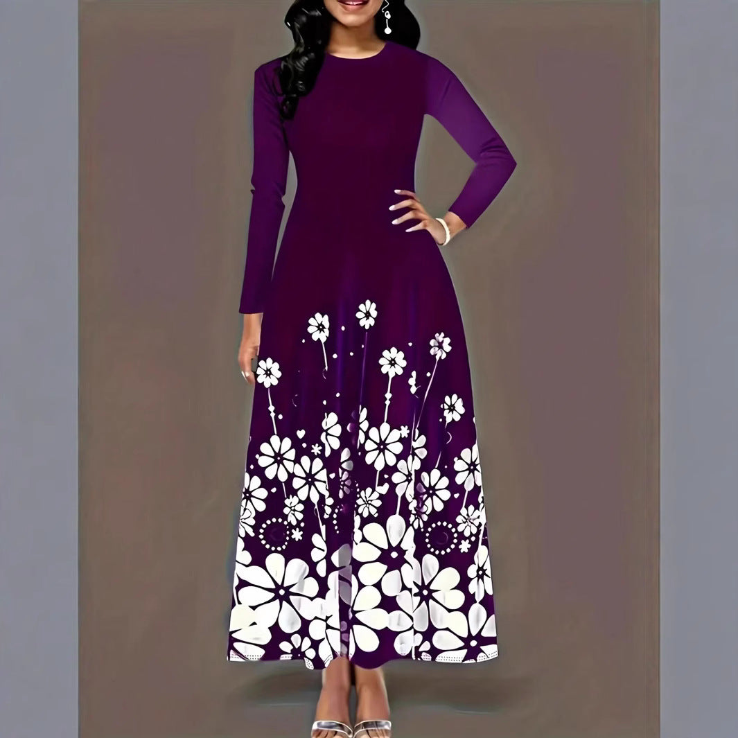 Damen Maxikleid mit floralem Design und praktischen Taschen EB