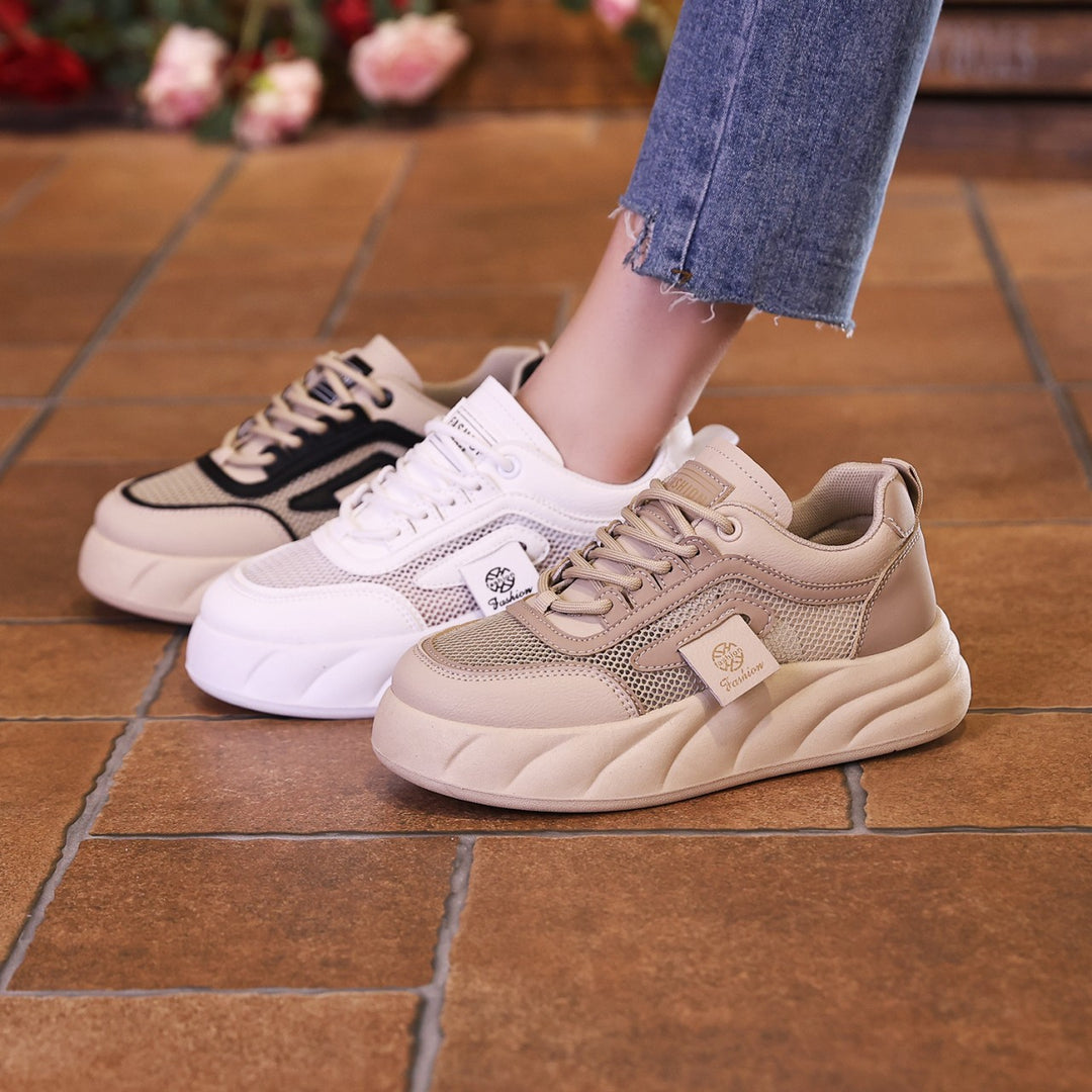 Damen Sportliche Sneaker mit atmungsaktiver Mesh-Oberfläche und dämpfender Sohle EB