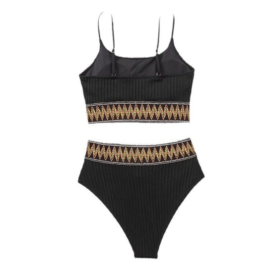 Damen Hochtailliertes Bikini-Set mit sportlichem Design EB