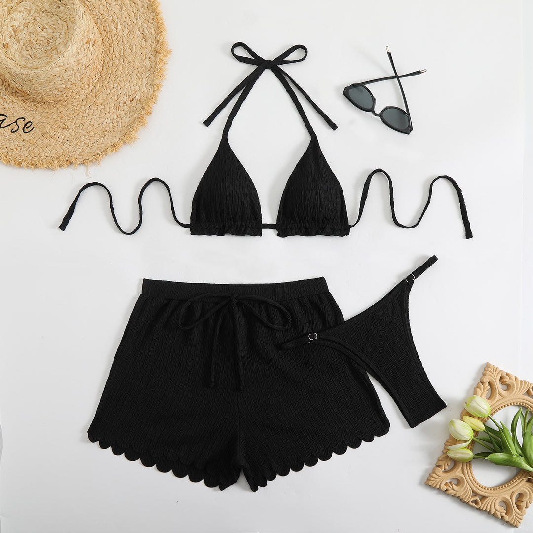 Damen Triangel-Bikini mit Shorts und herausnehmbarem Innenfutter EB