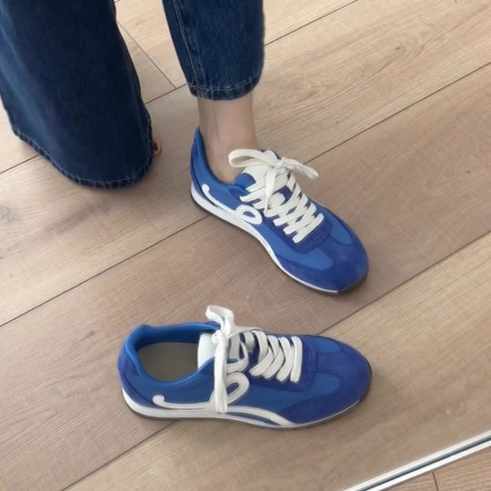Damen sportliche Sneakers mit atmungsaktiver Mesh-Oberfläche und dämpfender Sohle EB