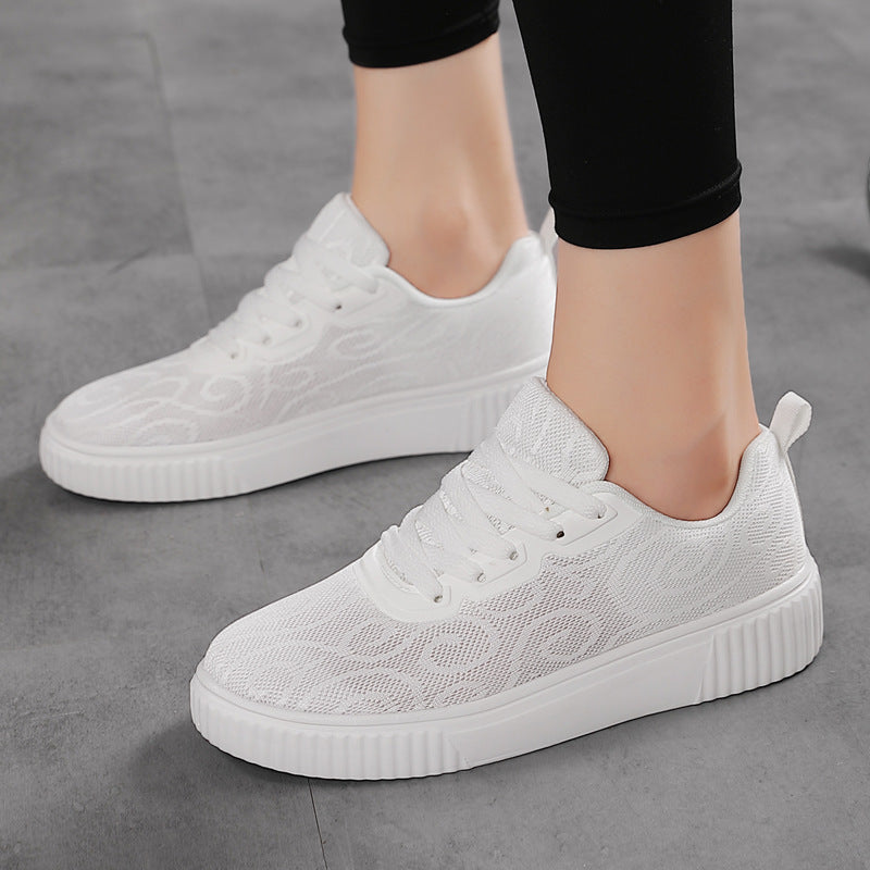 Damen nan luftige Plateausneaker mit gestricktem Obermaterial und gepolstertem Komfortfußbett EB