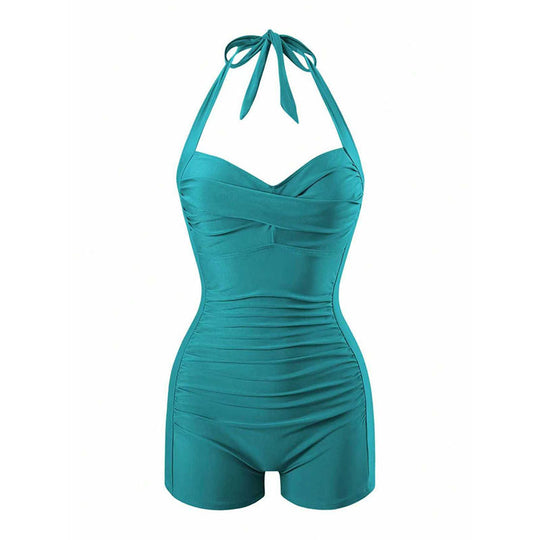Damen Einteiler Badeanzug mit halterneck Design und moderner Passform EB