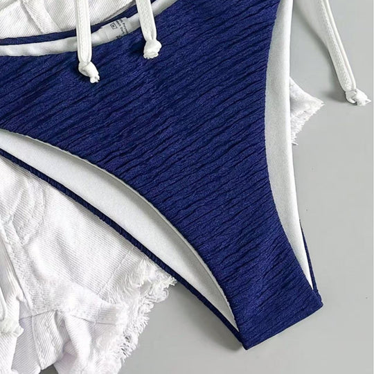 Damen Bandeau-Bikini mit verspielten Raffungselementen EB