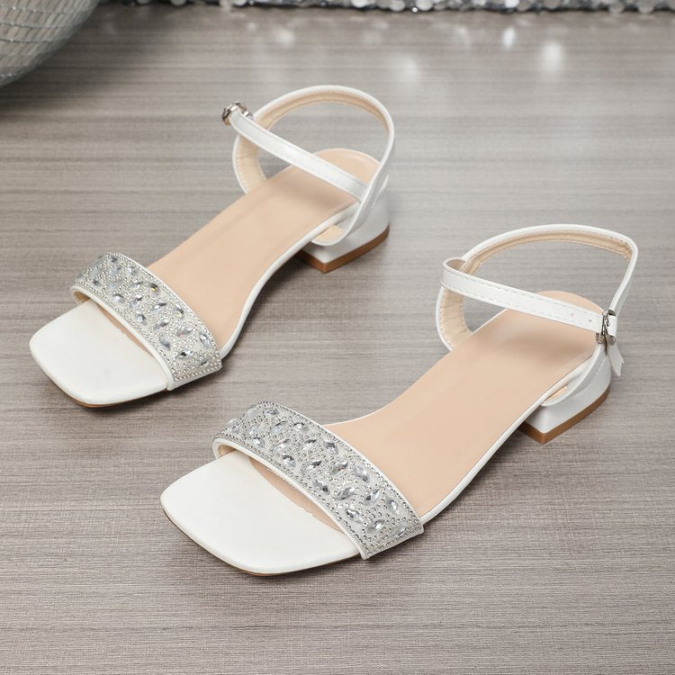Damen elegant verzierte Blockabsatzsandalen EB