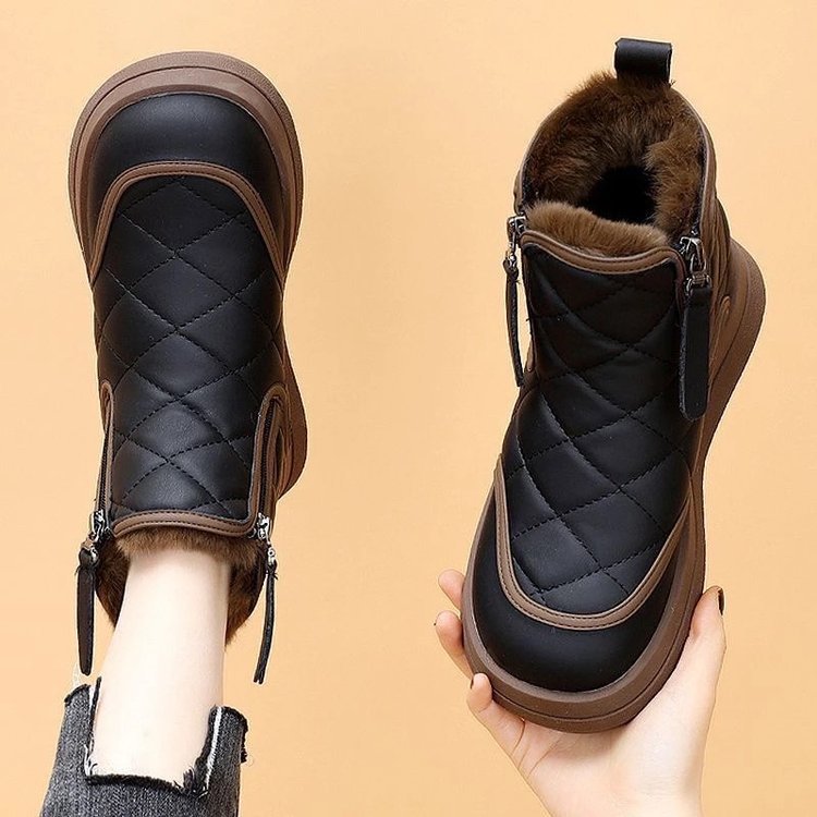 Damen gefütterte Winterboots mit strapazierfähigem Reißverschluss und warmem Innenfutter EB