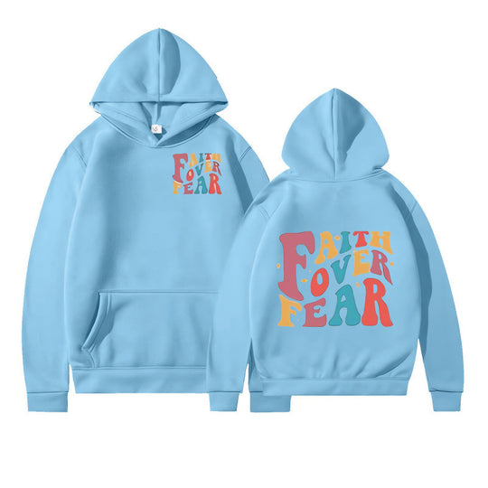 Damen Kapuzenpullover mit kreativem Schriftzug und weichem Innenfleece EB