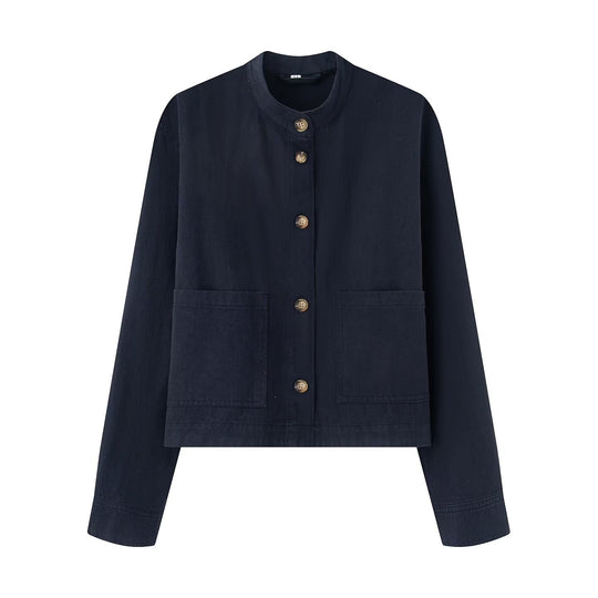 Damen Baumwolljacke mit Knopfleiste und praktischen Taschen EB