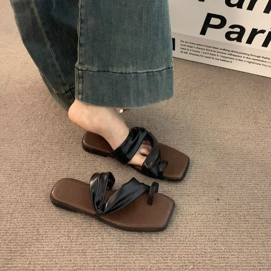 Damen Flip-Flops mit eleganter Knotenverzierung EB