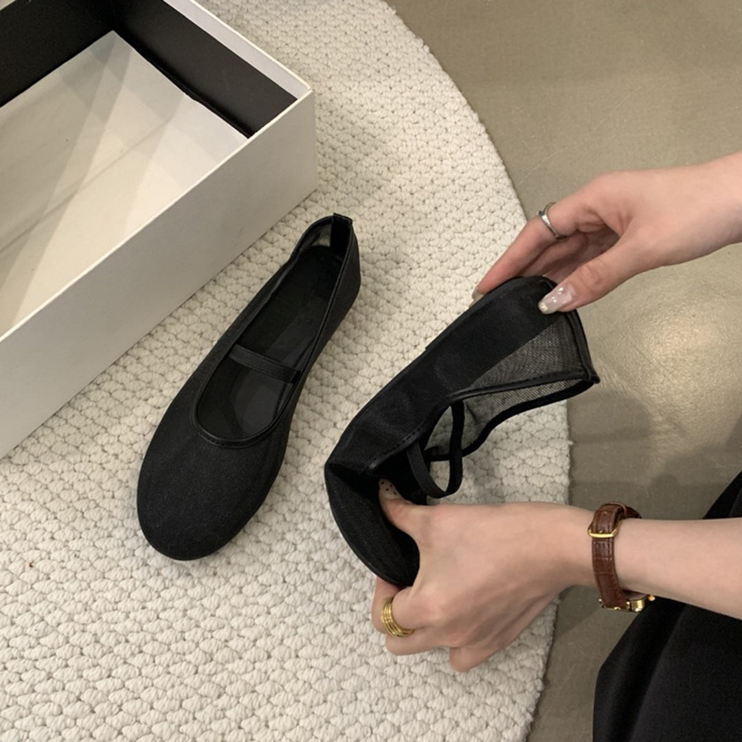 Damen Ballerinas aus atmungsaktivem Mesh mit komfortablem Riemen EB