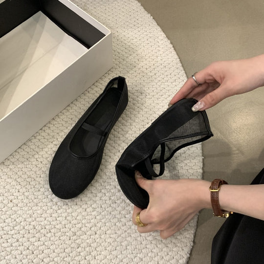 Damen Ballerinas aus atmungsaktivem Mesh mit komfortablem Riemen EB