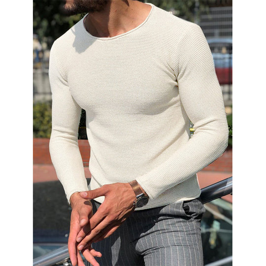 Herren Langarm T-Shirt mit strukturiertem Gewebe EB