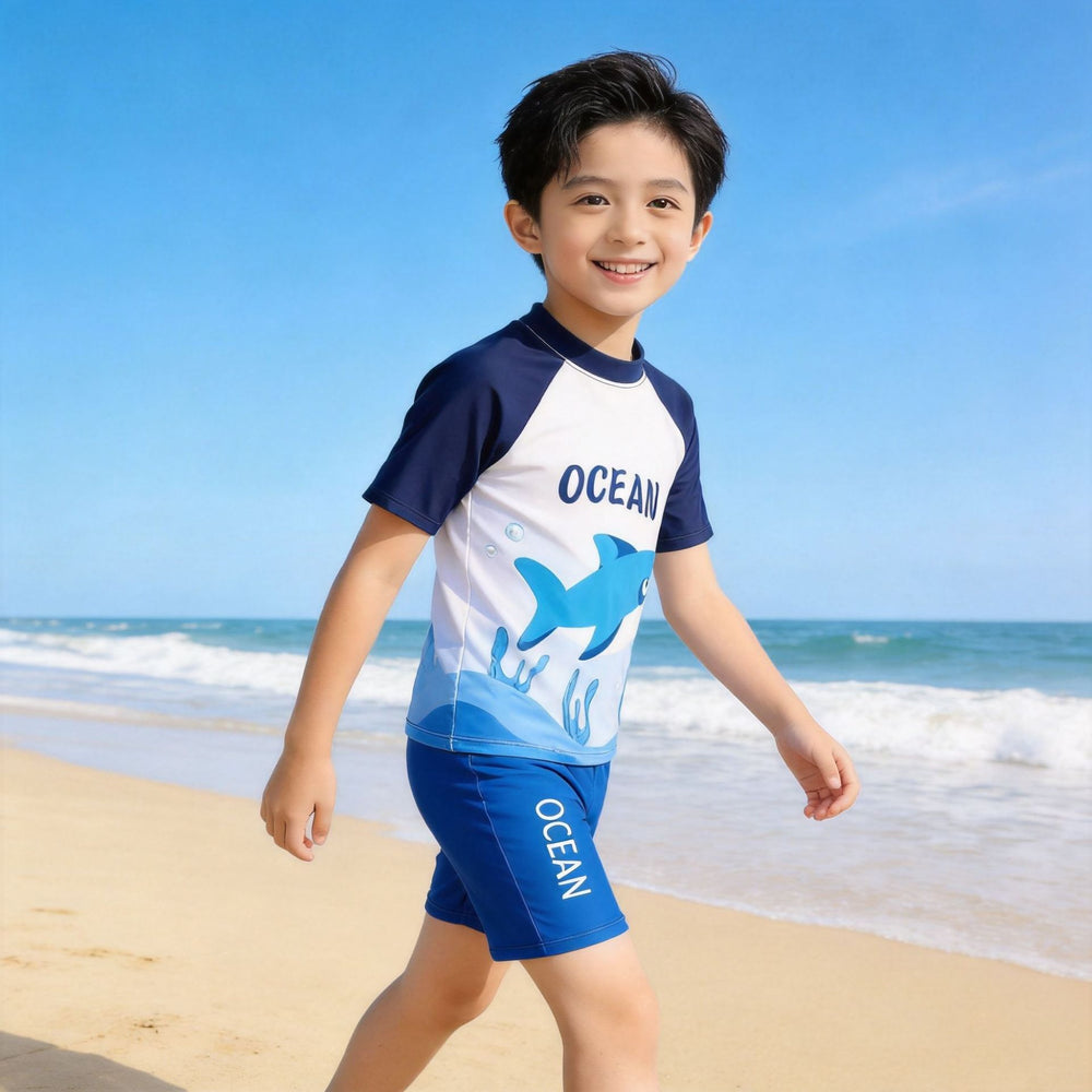 Jungen UV-Schutz Schwimmanzug mit kurzen Ärmeln EB