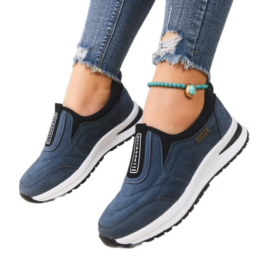 Damen Komfortable Slip-On Sneakers mit dämpfender Sohle und atmungsaktiver Oberfläche EB