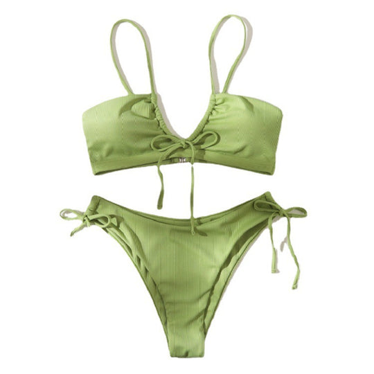 Damen Bandeau-Bikini mit anpassbarem Wickeldetail EB