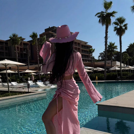 Damen bezauberndes strandtaugliches Outfit mit Cropped Top und Maxiröcke EB