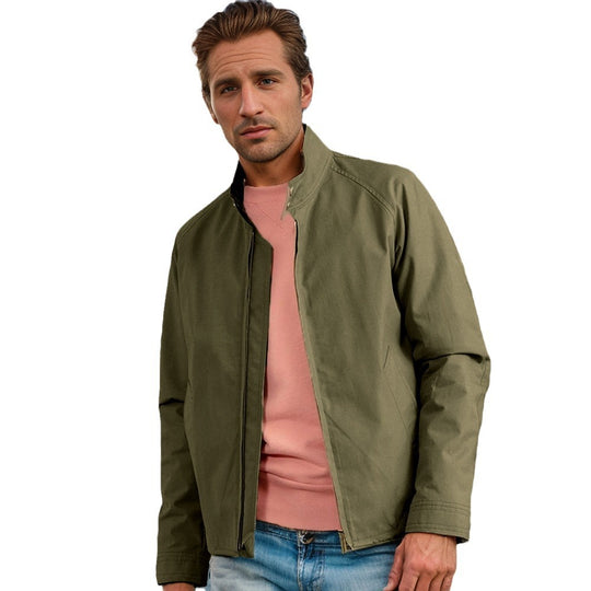 Herren lässige Übergangsjacke mit Stehkragen und praktischen Taschen EB