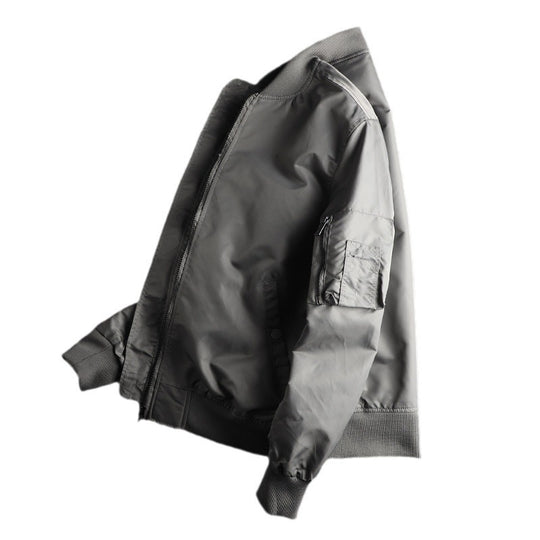 Herren nan windabweisende Nylon-Bomberjacke im MA-1 Stil mit Ärmeltasche und gerippten Bündchen EB