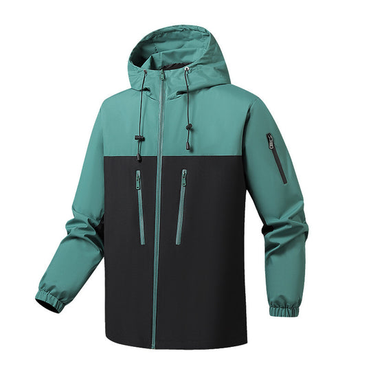 Herren winddichte Funktionsjacke mit stylischem Farbkontrast und praktischen Taschen EB