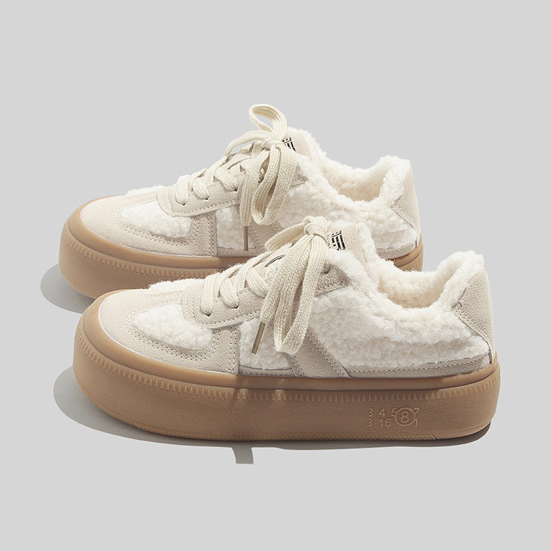 Damen Bequeme Sneaker mit kuscheligem Fleece-Futter und rutschfester Sohle EB
