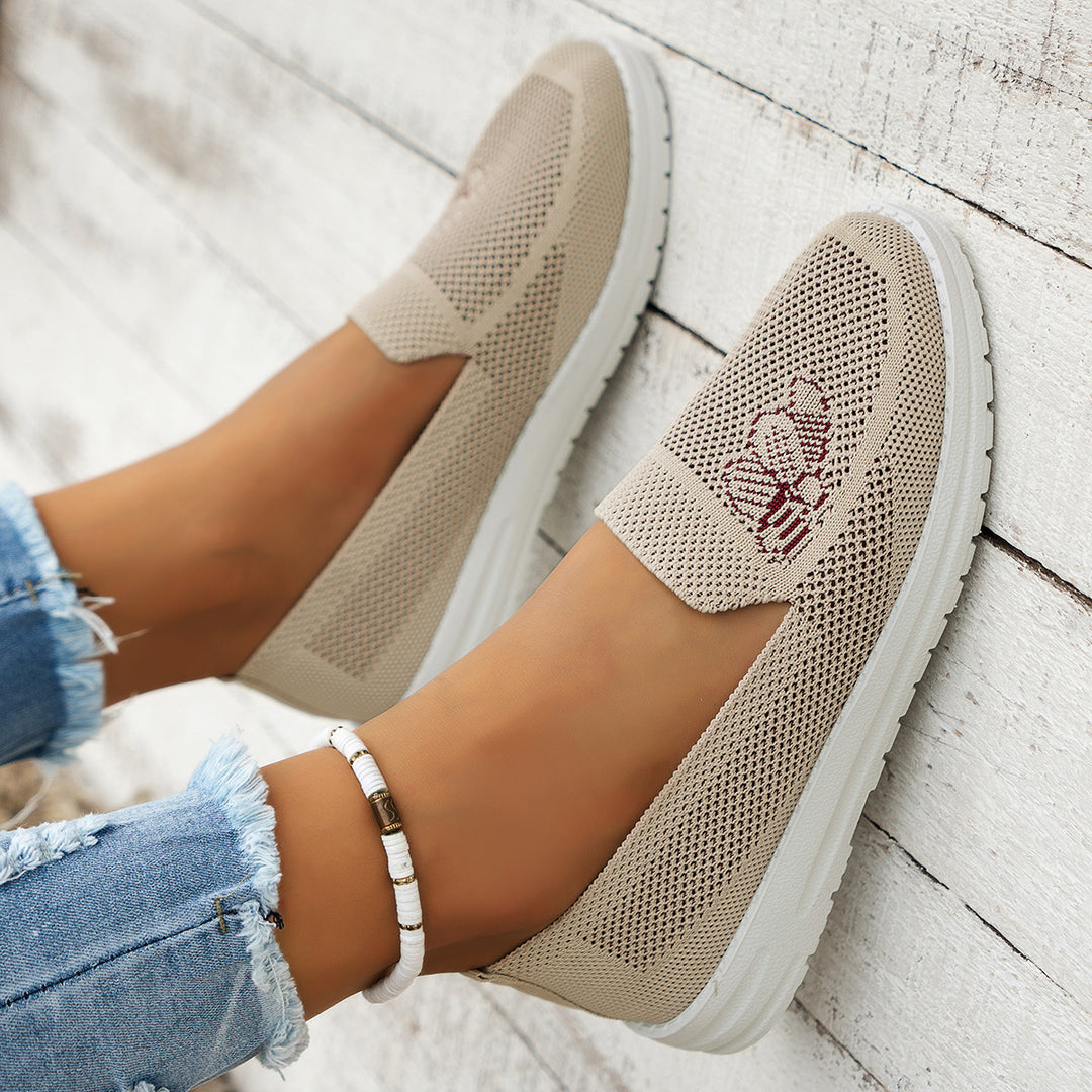 Damen luftige Slip-On Sneakers mit atmungsaktiver Struktur EB