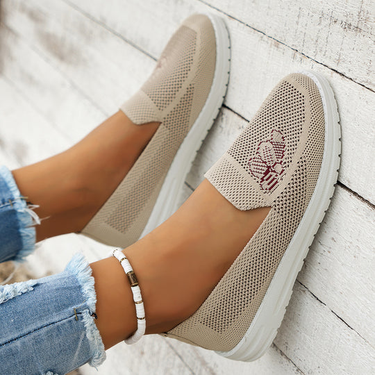 Damen luftige Slip-On Sneakers mit atmungsaktiver Struktur EB