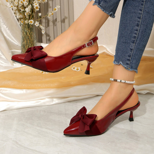 Damen Slingback-Pumps mit auffälligem Schleifen-Design EB