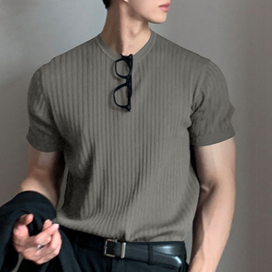 Unisex nan geripptes weit geschnittenes T-Shirt aus Baumwollmix EB