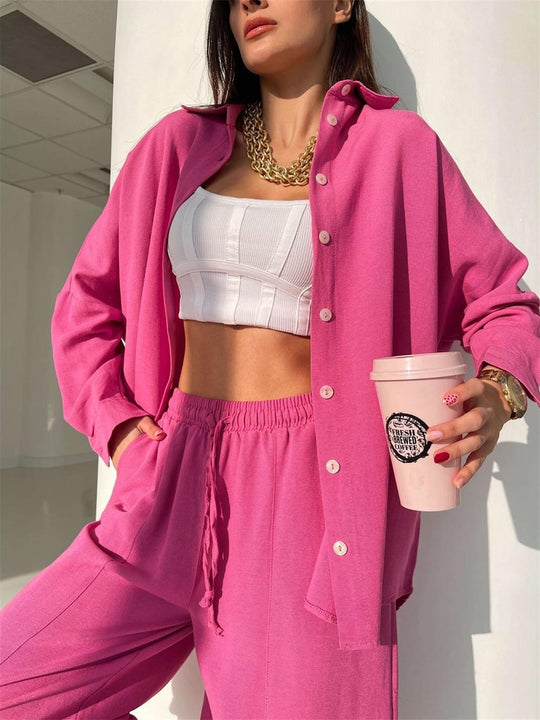 Damen Oversized Hemdbluse aus leichtem Material mit Knopfleiste EB
